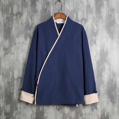 Chinois coton lin chemise col - lin,