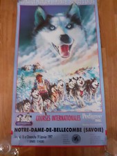 AFFICHE NOTRE DAME DE BELLECOMBE SAVOIE COURSES PULKA CHIENS TRAINEAUX 1997