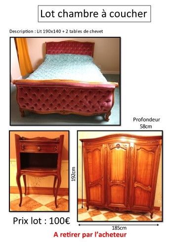 Chambre coucher merisier - a,