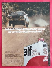 Publicité de Presse: Automobile  Huile ELF Anti Usure  1975 (Renault 17  Rallye)