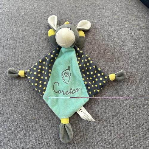 Doudou plat ane gris bleu - doudou,