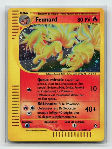 Carte pokémon feunard h19 - carte,