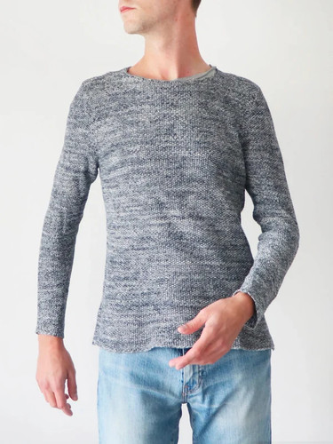 Pull double fil - bleu, et