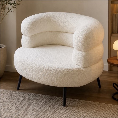 Fauteuil place tissu bouclé - 1,