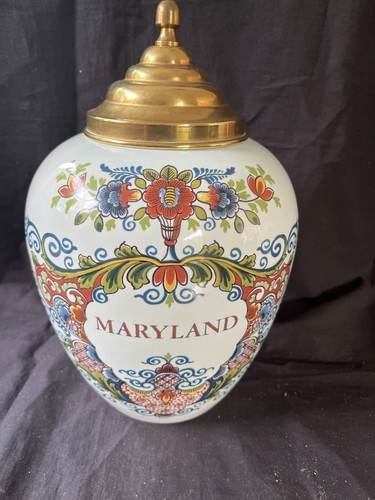Grand pot tabac - À, polychrome