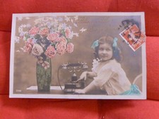 Ancienne carte postale  "Fillette-Téléphone-Allo, Allo" - IRIS-2142- Années 1910