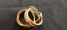 CARTIER Boucles oreilles percées 3 ors (Trinity) 18k 20gr avec écrin TBE