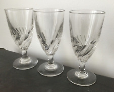 LOT de 3 GRANDS VERRES À PIED ANCIEN BISTROT «ABSINTHE» VERRE SOUFFLÉ TORSADÉS