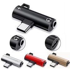 2 en 1 Mini Adaptateur USB-C Type C + Jack 3,5mm AUX Audio Écouteurs Casque