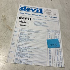 Devil mars 1975 pot échappement automobile prospectus catalogue publicité