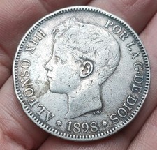 Espagne 5 Pesetas 1898 Alfonso