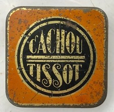 ANCIENNE BOÎTE CACHOU TISSOT 1900-40 RÉGLISSE OLB BOX LICORICE SCHIBE WIEDER