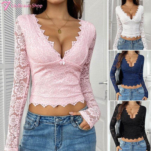 Sexy deep hollow lace - deep, v