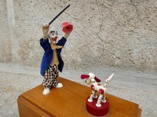 RARE BOITE À MUSIQUE AUTOMATE WAKOUWA CHIEN SAVANT CLOWN 1960 SUISSE MUSIC BOX