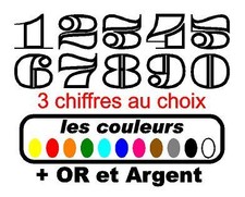 3x numéros café racer, scrambler, carénage 11x12