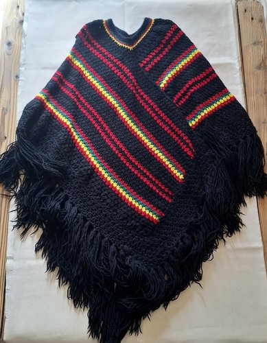 Vintage rasta poncho women - vintage,