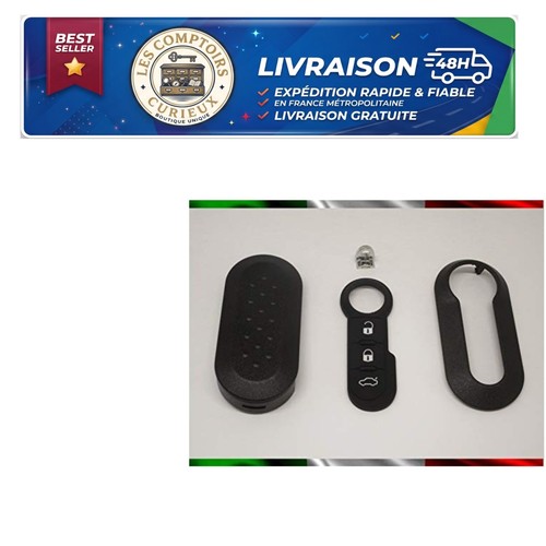 Coque clé fiat 500 grande - clé,