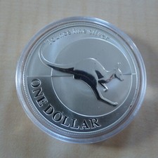 Australia 1$ Kangaroo 2004 1 oz silver 99.9% silver coin      (within a capsule)