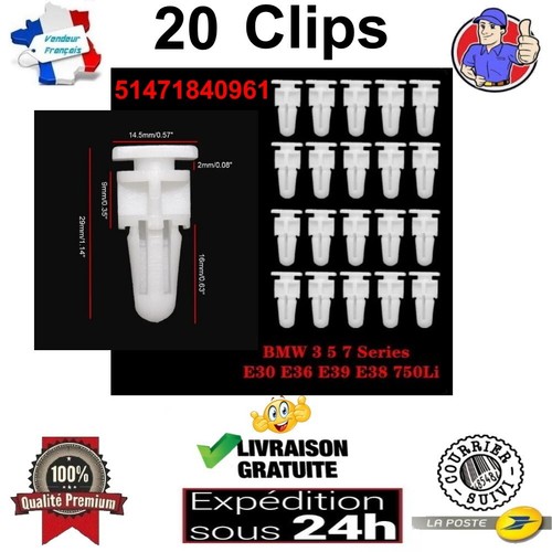 Clips fixation seuil porte - 20,