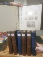 7 albums Leuchtturm version DE à Anneaux avec feuilles sf France de 1849 à 2003