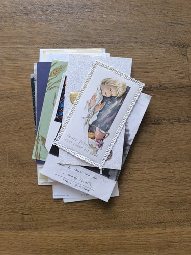 Lot images pieuses carte - 25,