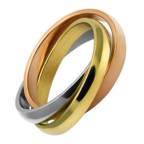 Bague tricolore anneaux en - tricolore,