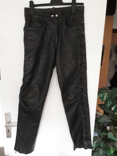 Pantalon moto cuir lacets - moto,
