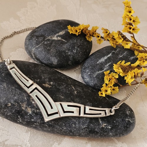 Collier motif grec argent 925 - collier,