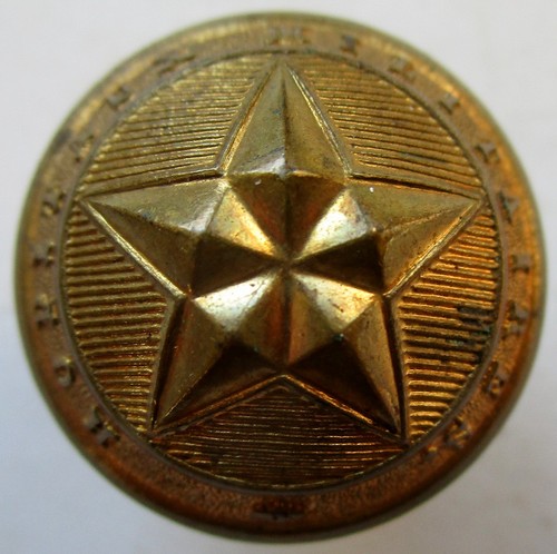 Rare bouton bombé - , métal