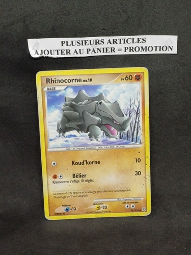 Carte pokémon rhinocorne - carte,