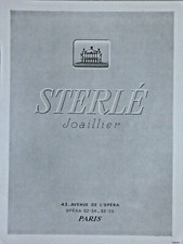 PUBLICITÉ DE PRESSE 1949 STERLÉ JOAILLIER PARIS