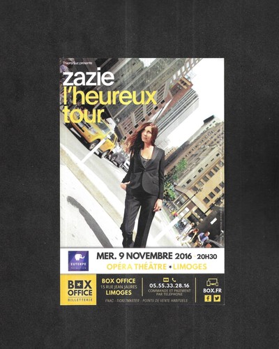 Flyer zazie en concert - -, :