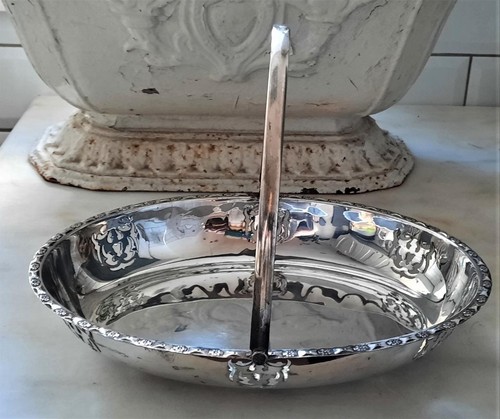 Oval bread basket - , silver