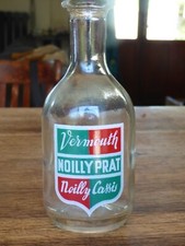 petite carafe en verre vintage, Publicitaire Noilly Prat, Vermouth, cassis