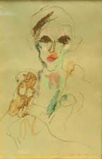 Ernesto treccani Technique De Mixte 32 x 48 Encadrée Ans 60 Vintage Moderne