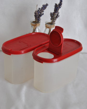 ?TUPPERWARE Boite Modulaire 1,1 L Boites Verseuses Couvercle Clapet Rouge Lot 2