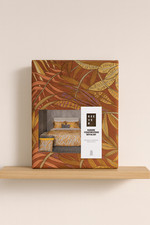 Housse de couette et taies d'oreiller double en satin Selvaggia bordeaux