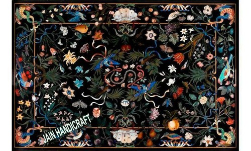 Black marble dining - 4'x2.5',
