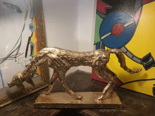 Statue bronze chien - bronze, chien"