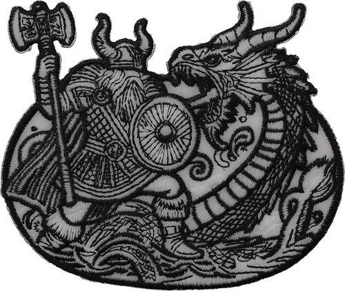 Viking dragon battle patch - dragon, patch-