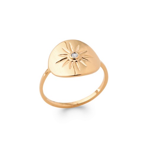 Kbc bague plaqué or disque - -,