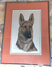 Léon DANCHIN (1887-1938) : BERGER ALLEMAND Lithographie Numérotée et Signée