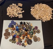 3 LOTS BOUTONS BLANCS COULEUR NACRE VERRE NOIR FACETTES