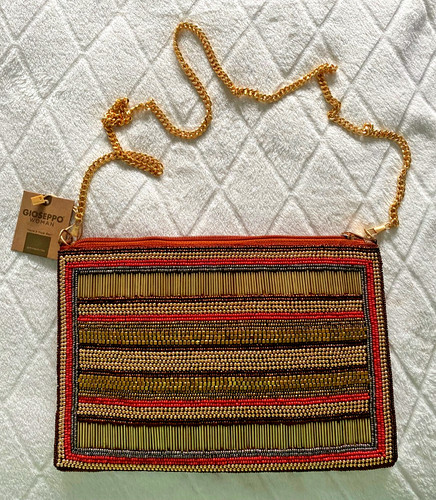 Sac pochette une face - , perles