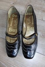 DORKING Ballerines en cuir noir verni petits talons Pointure 38