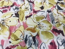 Tissu Popeline fleurs abstraites