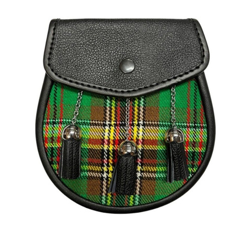 Sporran cuir tartan - cuir,