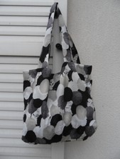 Sac à COURSES pliable tissu Galets cousu main