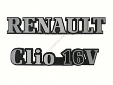 LOGO RENAULT CLIO 16V MONOGRAMME NOIR ET GRIS KIT DE 2