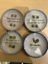 4 Assiettes Ancienne Faïence